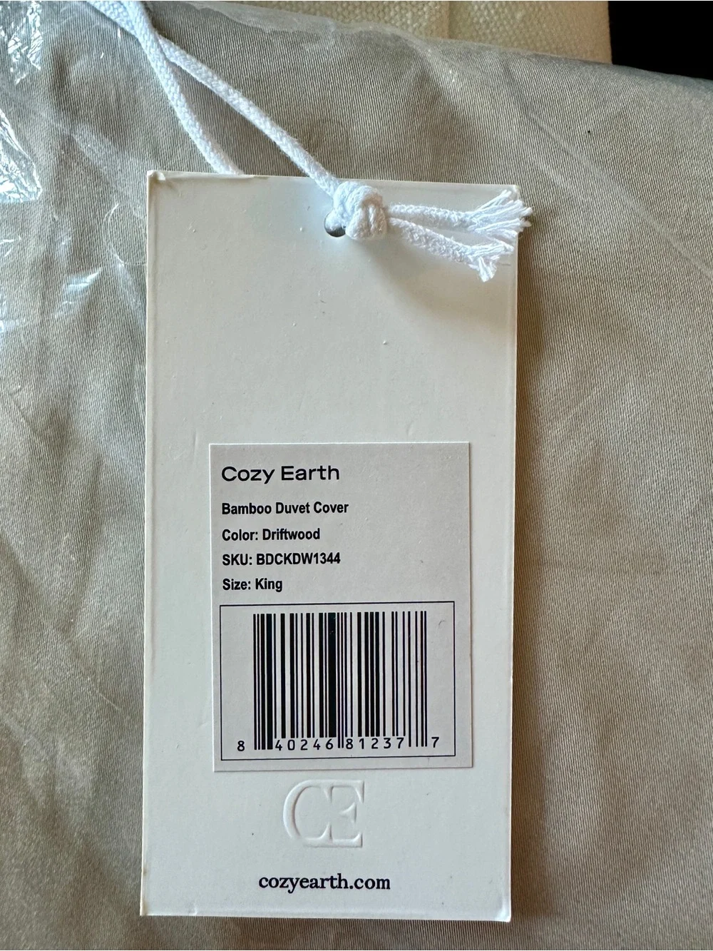 Cozy Earth Bamboo Duvet- Driftwood- King